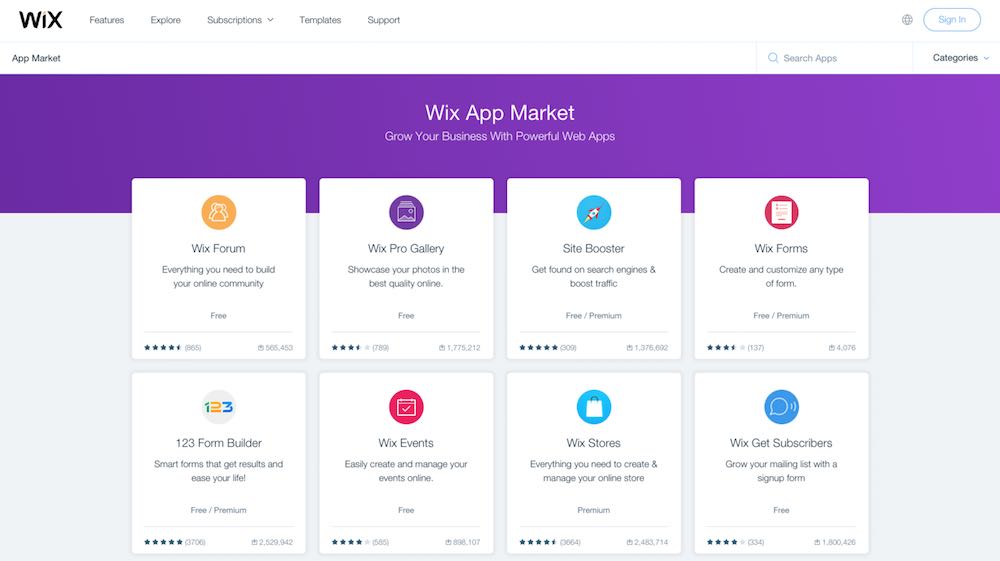 Wix應用程序市場